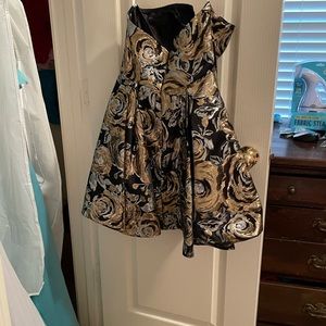 Gold and black party dress